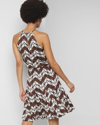 Sleeveless Matte Jersey Halter Godet Dress