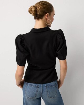 Puff Sleeve Twill Shirt click to view larger image.