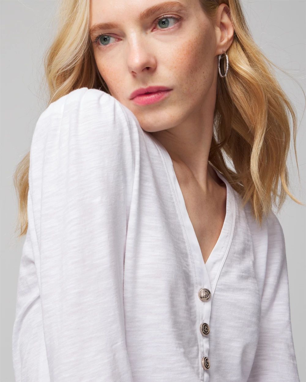 3/4 Sleeve Henley Tee