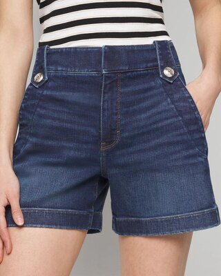 High-Rise Everyday Soft Denim 5 In Button Short