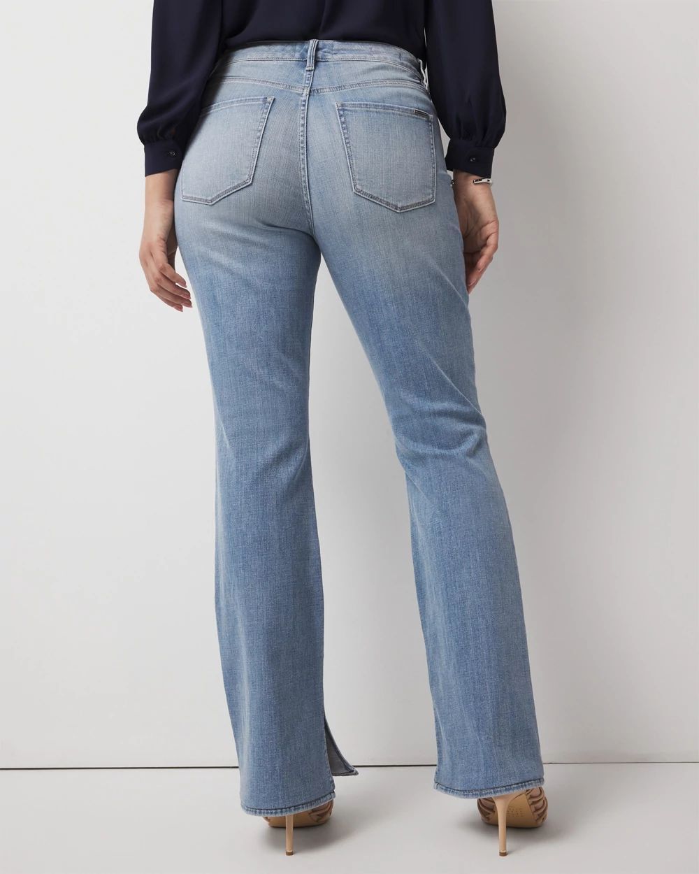 Curvy High-Rise Slit Hem Bootcut Jean