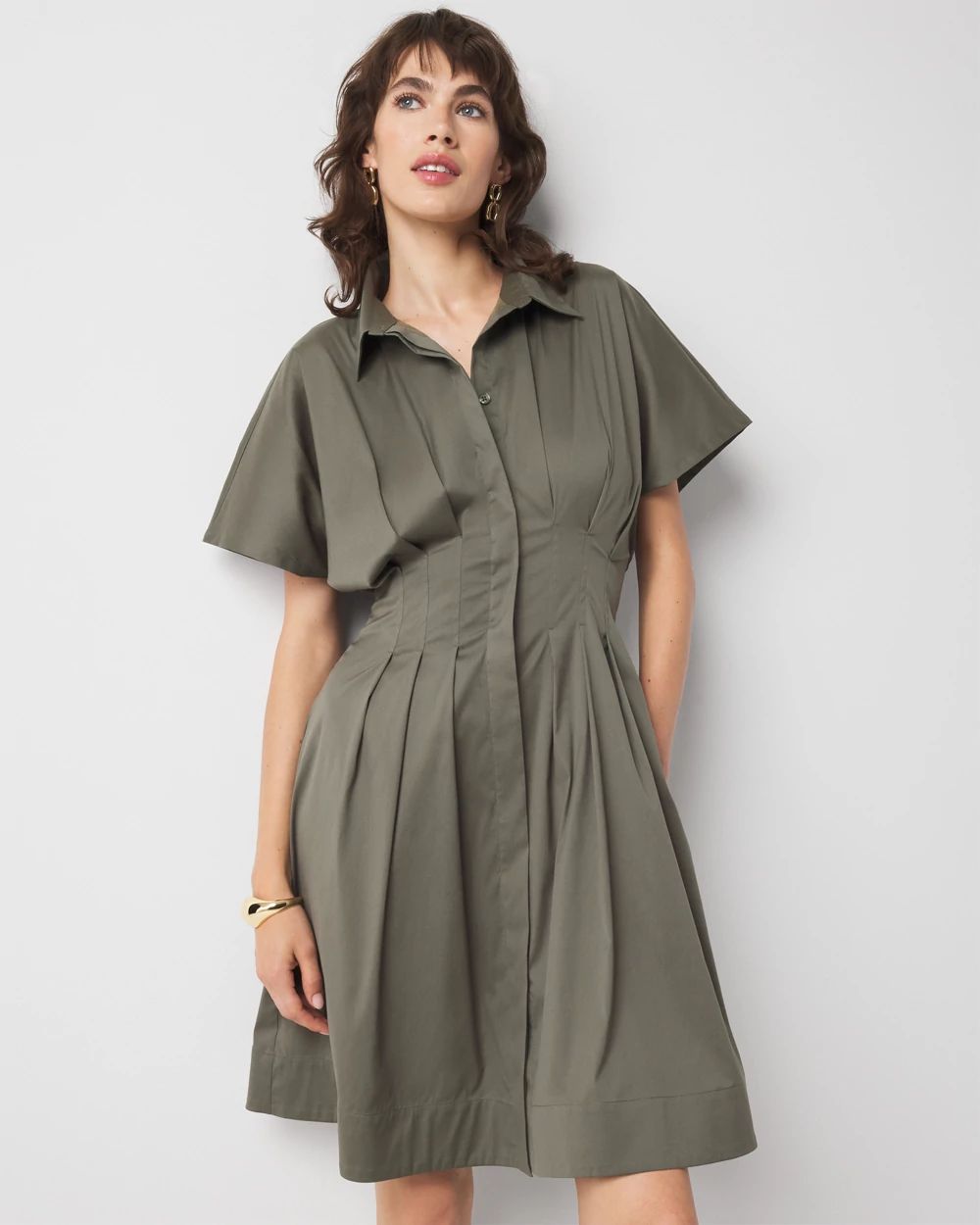 Poplin Corset Shirt Dress