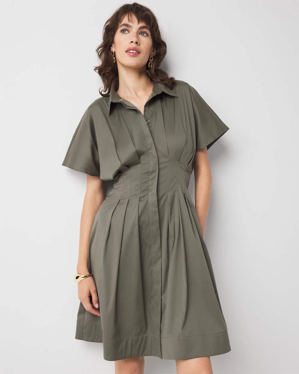 Poplin Corset Shirt Dress