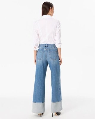 Blocked Hem High-Rise Wide Leg Jean click to view larger image.
