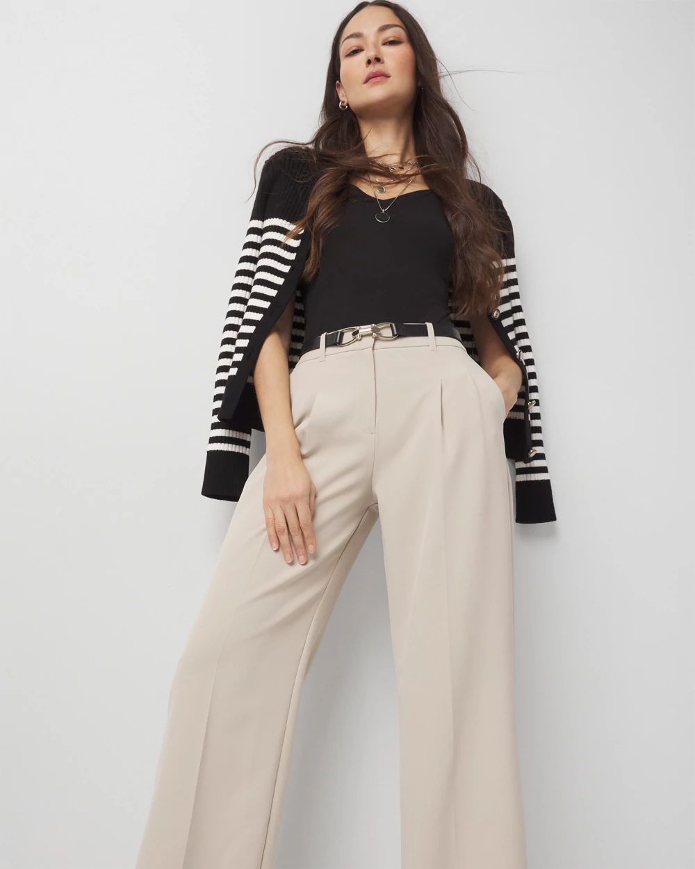 Pleated Wide Leg Pants