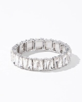 Art Deco Clear Crystal Stretch Bracelet click to view larger image.