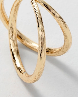 Brushed Goldtone Large Hoop Earrings click to view larger image.