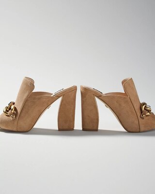 Suede Mule with Chain