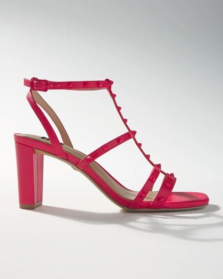Strappy Studded Mid-Heel Sandal