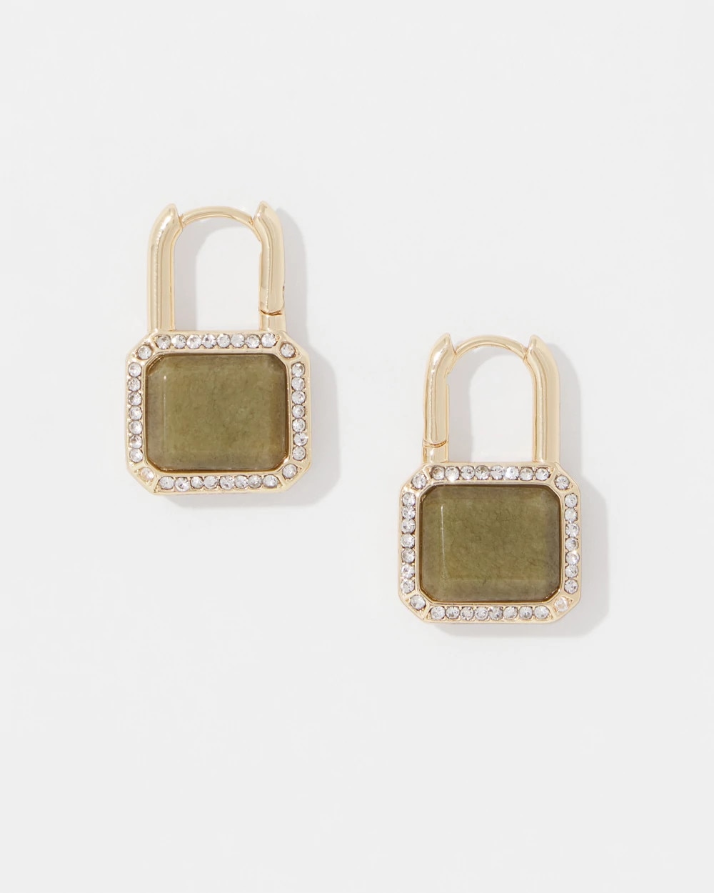 Jade Padlock Hoop Earrings
