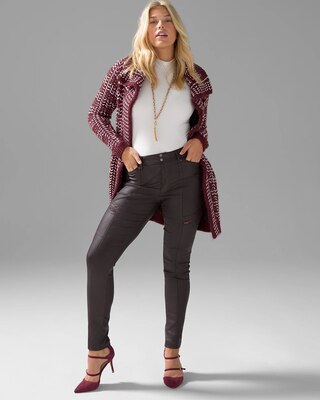 Curvy High-Rise Coated Skinny Cargo Jeans