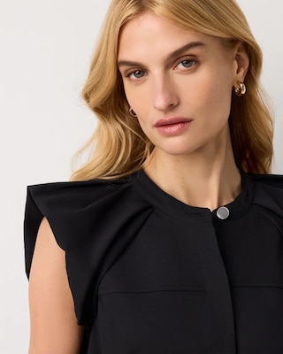 Puff Sleeve Shirt Dress click to view larger image.