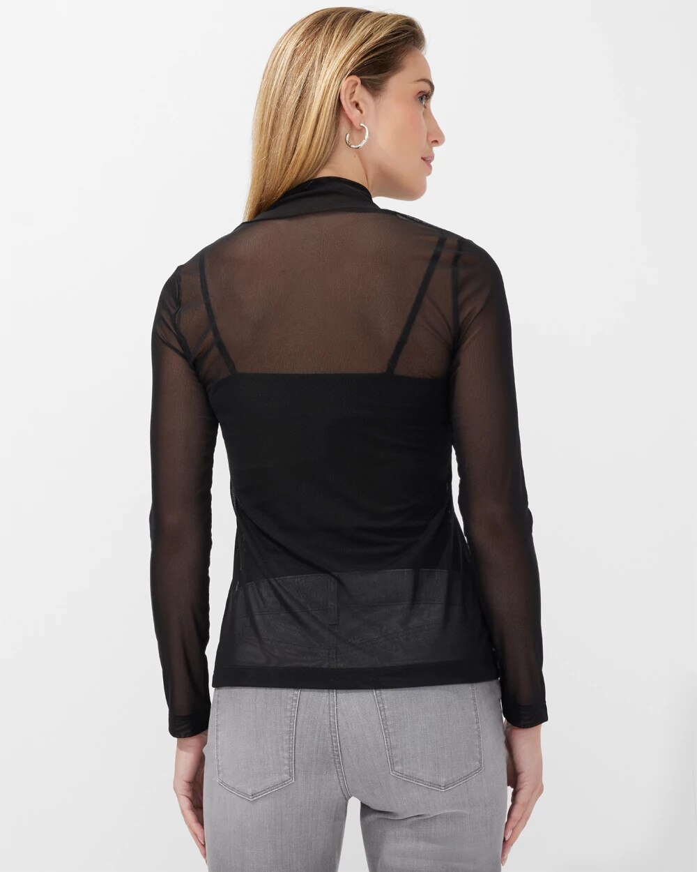 mesh top turtleneck