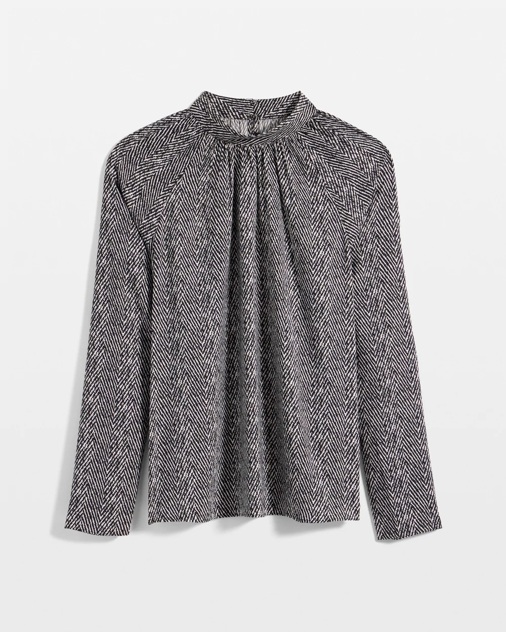 Satin Mock Neck Blouse