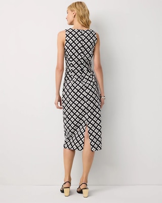 Poplin V-neck Midi Dress click to view larger image.