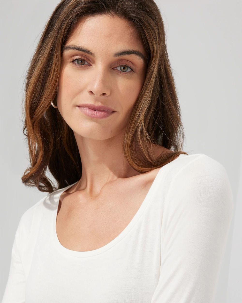 Outlet WHBM Long-Sleeve Scoop-Neck Tee