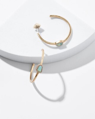 Gold Pave Stone Hoop Earrings