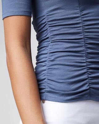 Shirred V-Neck Tee
