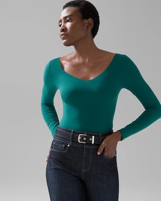 WHBM® FORME Long-Sleeve Dual Neck Tee