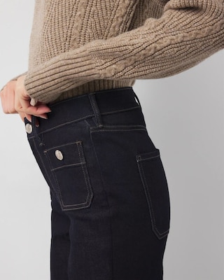 High-Rise Patch Pocket Bootcut Jeans click to view larger image.