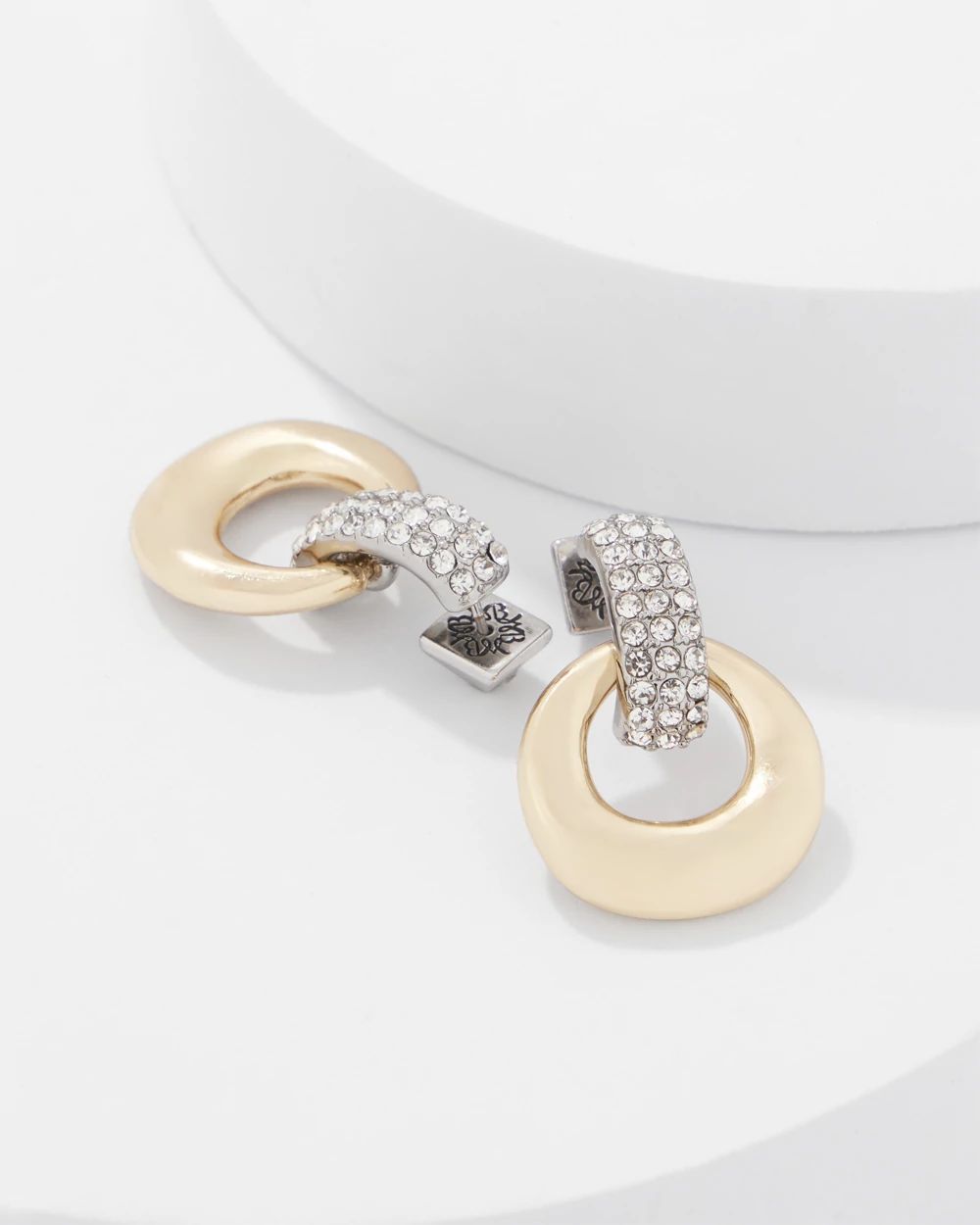 Pavé Drop-Hoop Earrings click to view larger image.