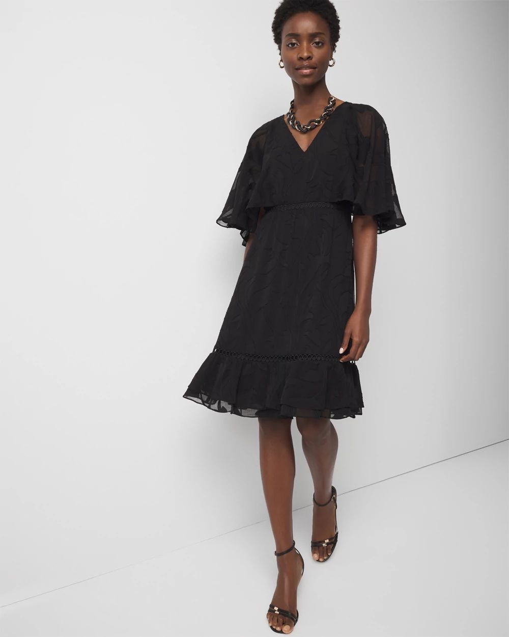 Flounce + Floral Burnout Mini Dress