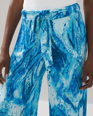 Matte Jersey Tie-Waist Wide Leg Trousers