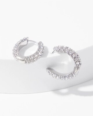 Small Pavé Huggie Earrings