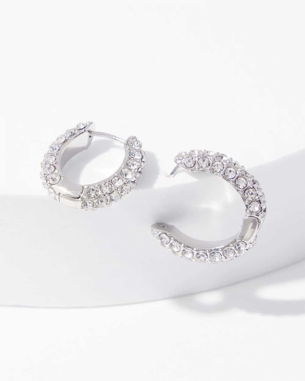 Small Pavé Huggie Earrings