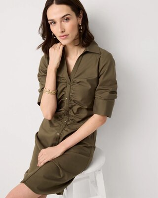 Ruched Shirt Dress click to view larger image.
