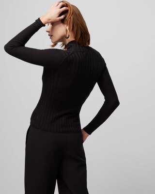 Long Sleeve Cashmere Blend Mockneck