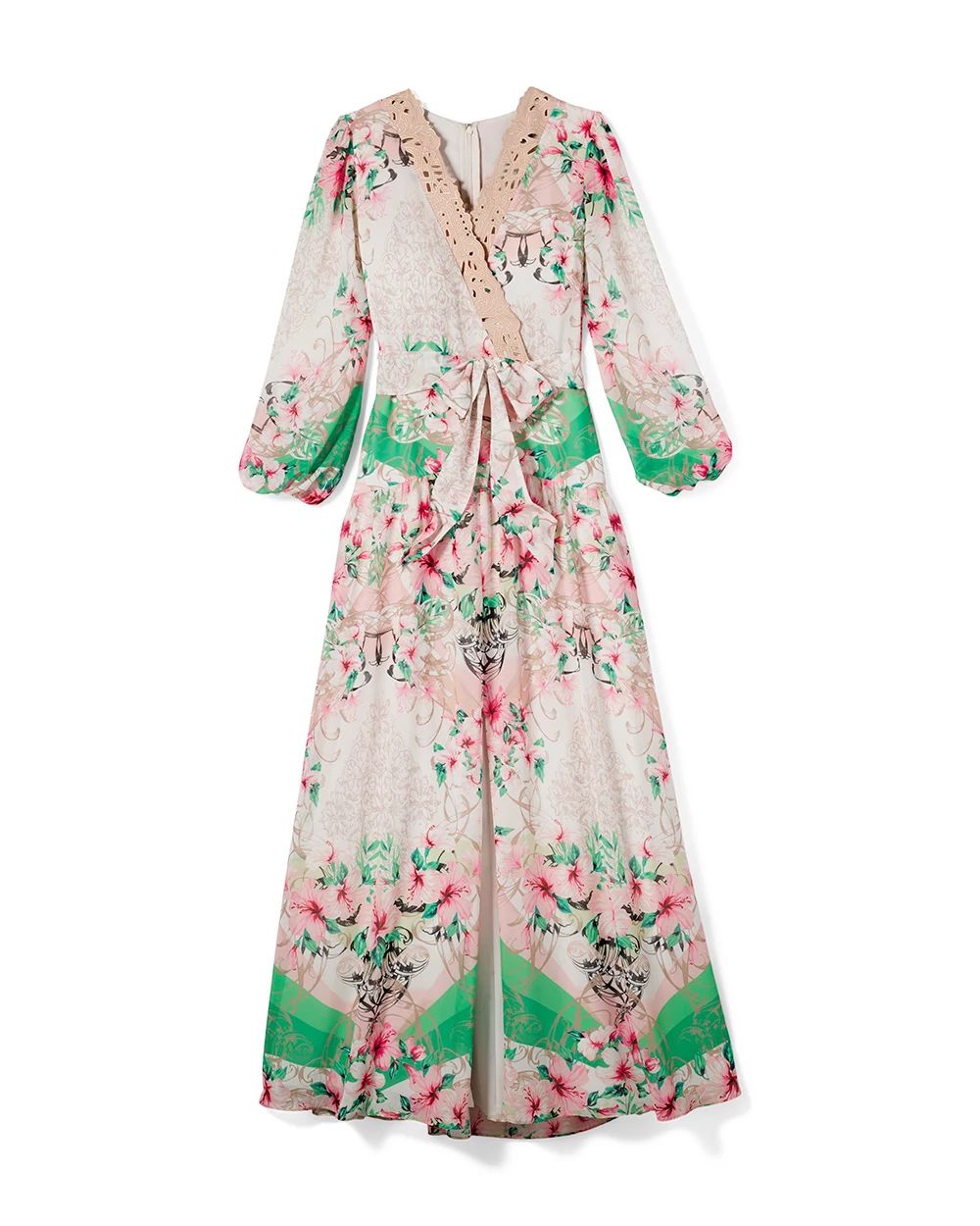 Drama Sleeve Floral Maxi Dress