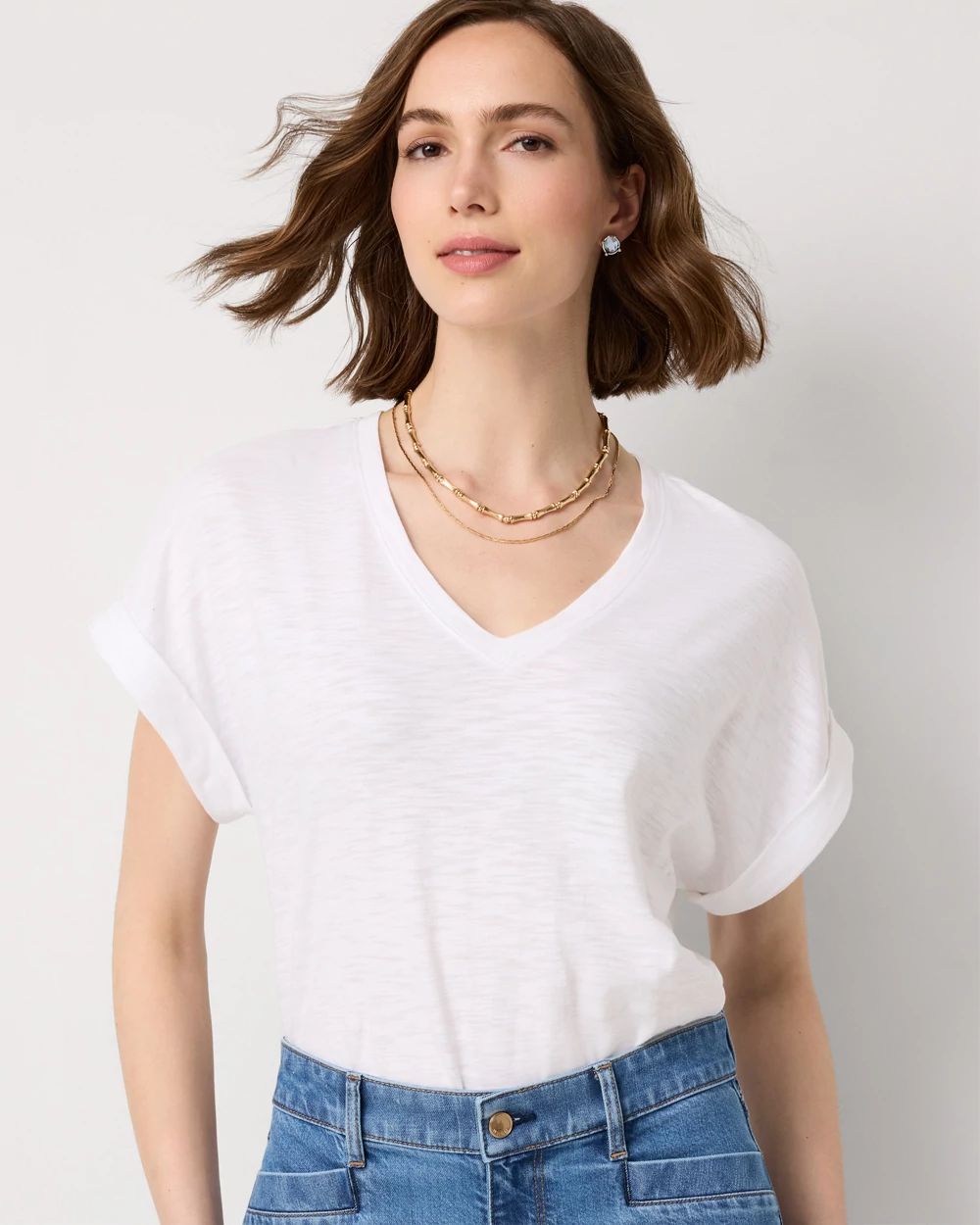 V-neck Short Sleeve Tee
