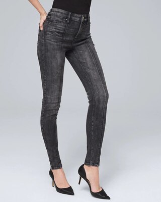 Skinny High-Rise Ankle Jeans with Front Seam Detail