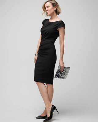 Cap Sleeve Draped Sheath Dress click to view larger image.