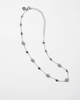 Silver Disc Short Strand Necklace click to view larger image.