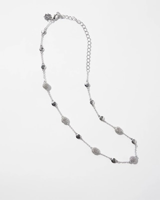Silver Disc Short Strand Necklace