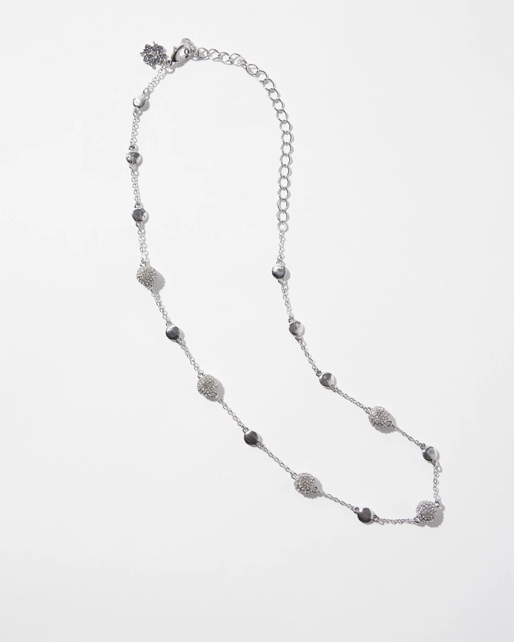 Silver Disc Short Strand Necklace