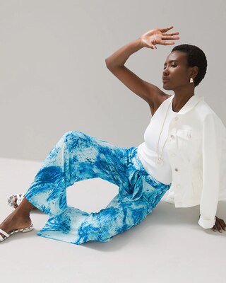 Matte Jersey Tie-Waist Wide Leg Trousers
