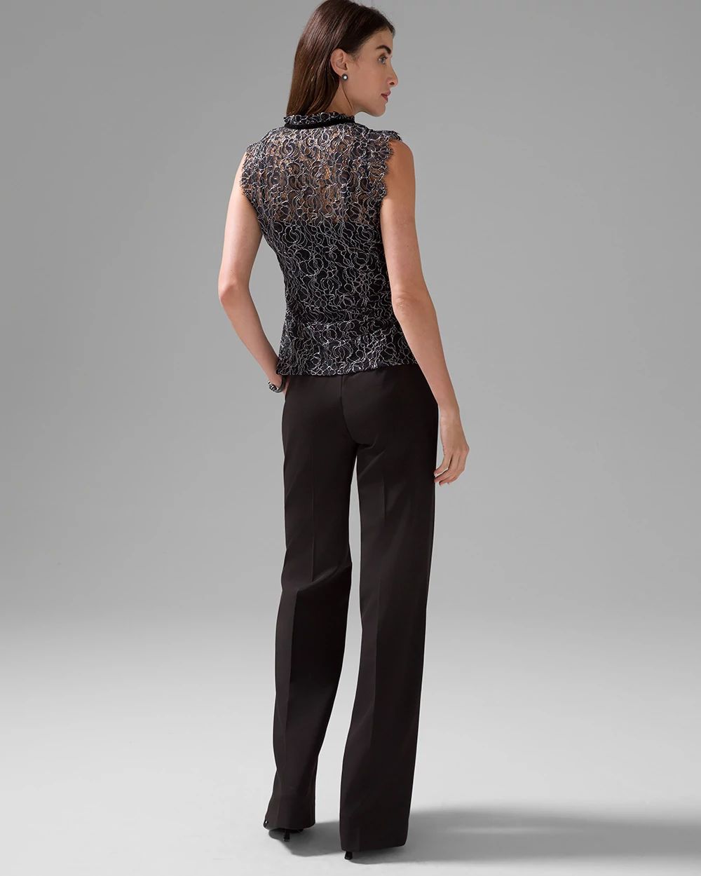 Sleeveless Lace High-Neck Shell
