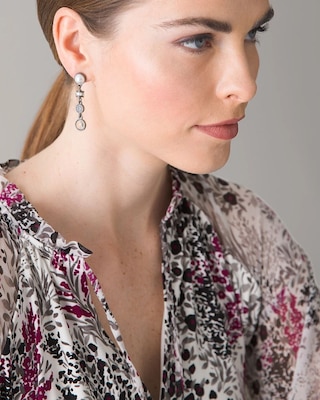 Pearl & Crystal Linear Earrings