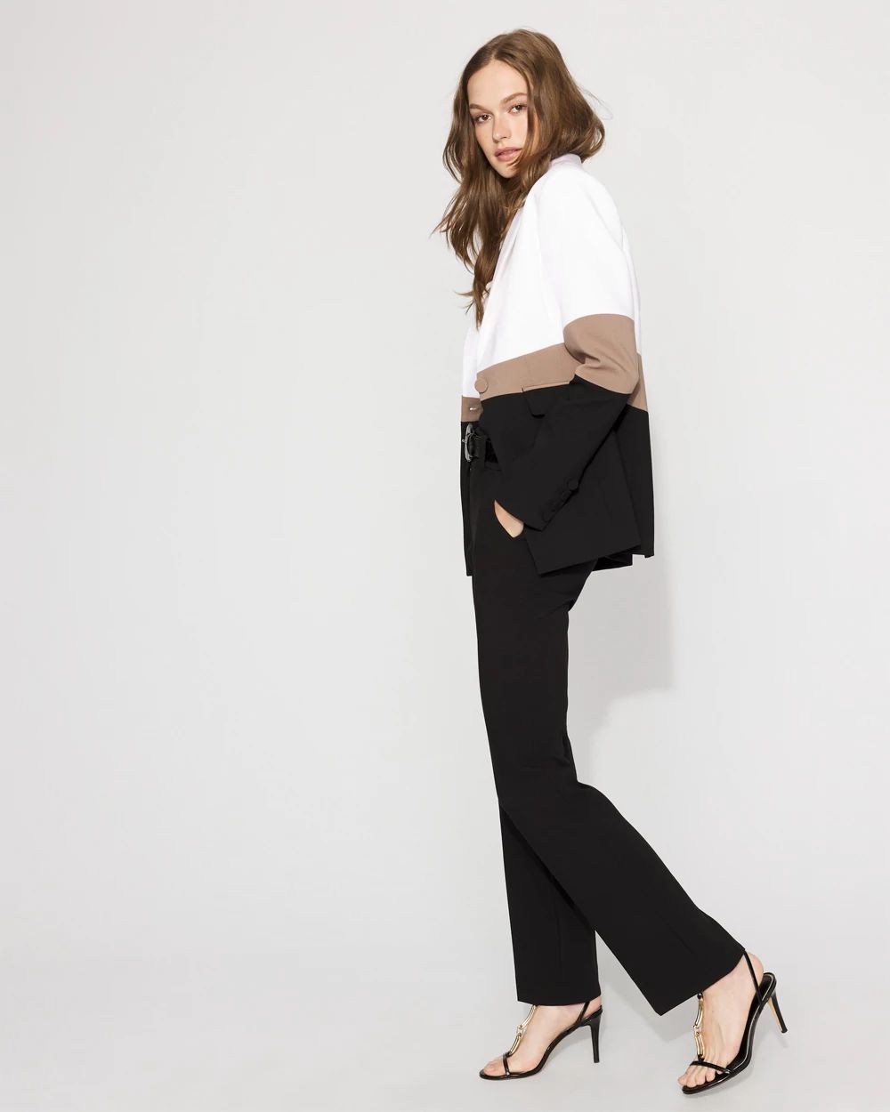 Petite Colorblocked One-Button Blazer