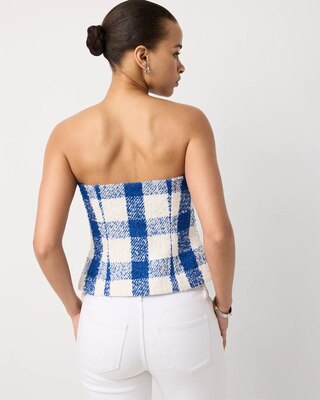 Petite Bouclé Plaid Bustier click to view larger image.