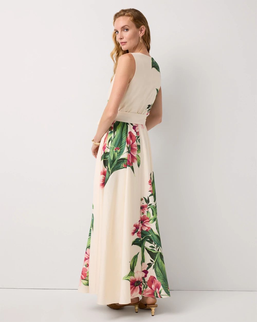 Petite Crepe Sleeveless Maxi Dress