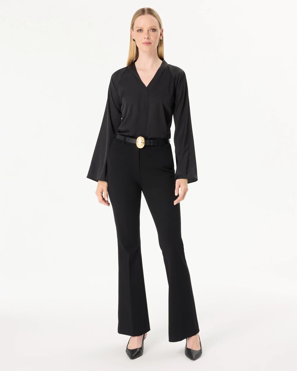 Raglan Sleeve Satin Shirt click to view larger image.