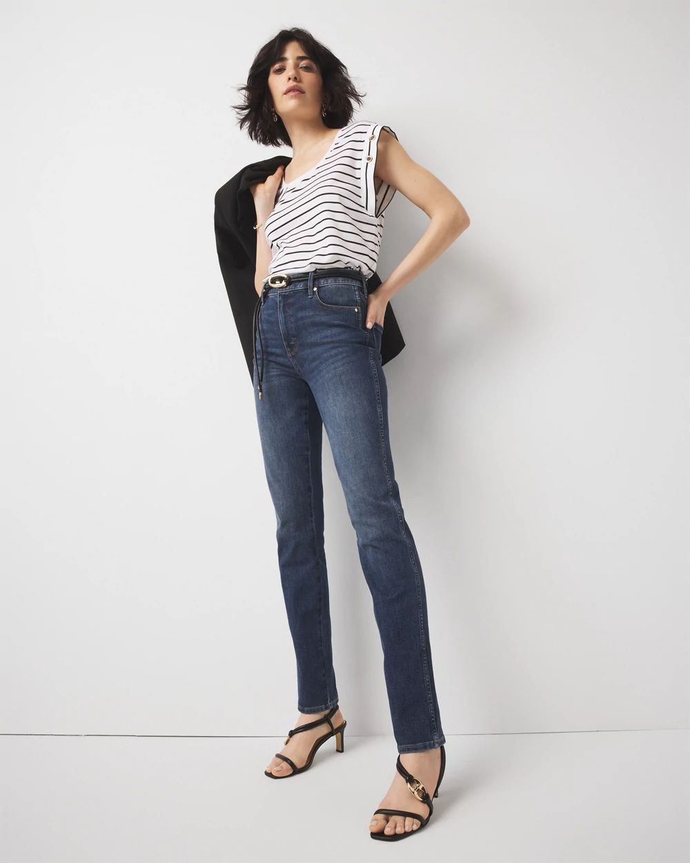 Curvy High-Rise Straight Jeans click to view larger image.