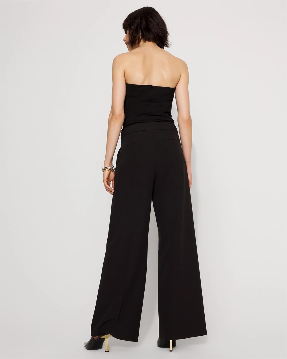 High-Rise Flat-Front Wide-Leg Pant