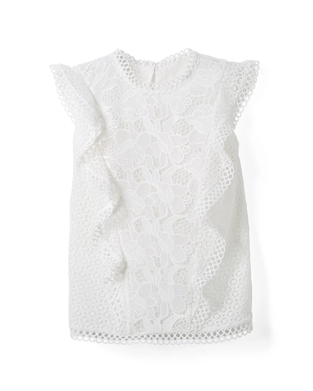 Ruffle Lace Sleeveless Top White House Black Market