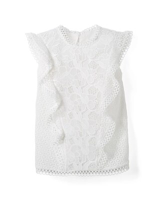 Ruffle & Lace Sleeveless Top