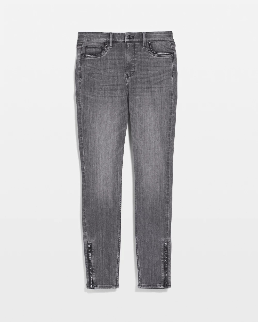 High-Rise Croc Skinny Ankle Jeans